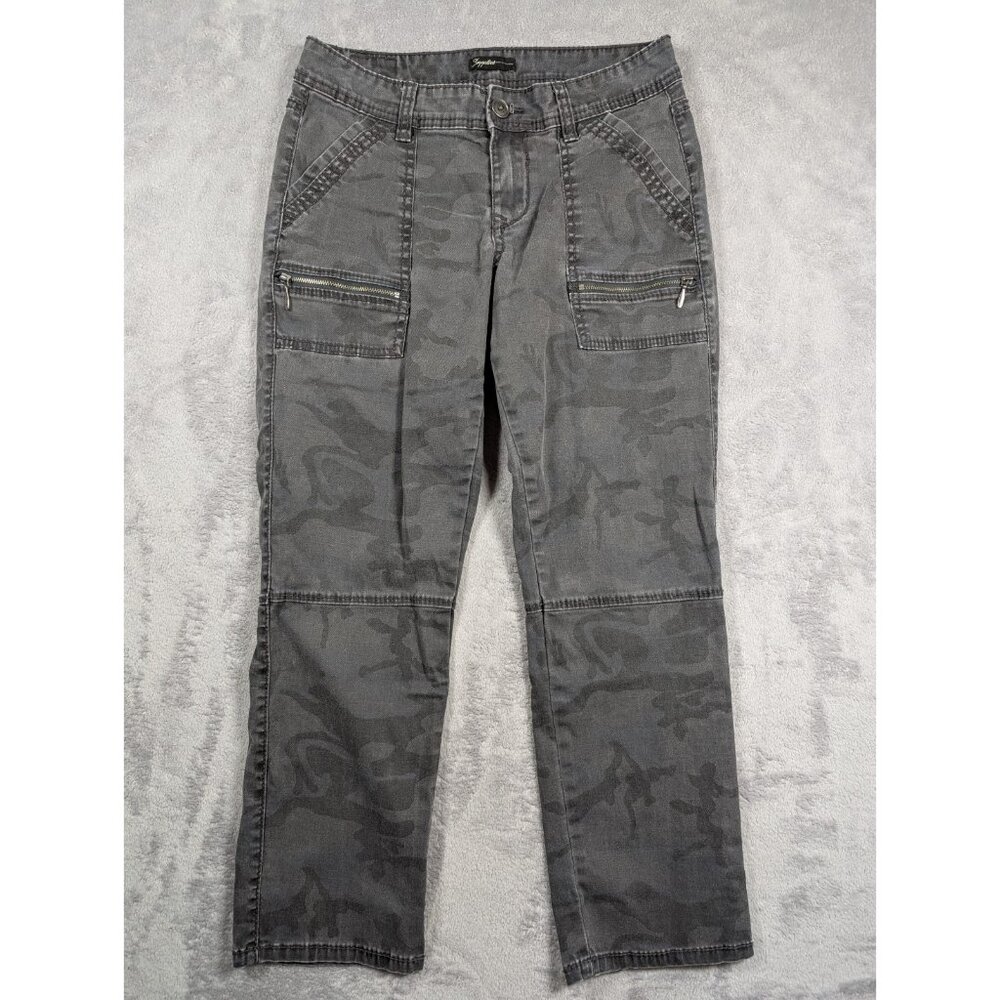 Supplies Pants Womens Size 2 Black Camouflage Zipper Accent Grunge Rocker Punk